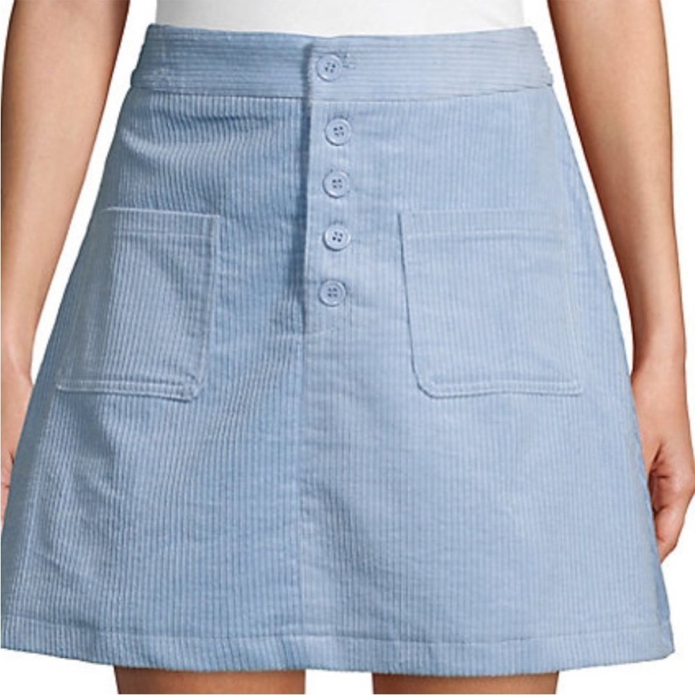 Lost + Wander Corduroy Mini Skirt Light Blue | Size XS | NWT | Fall Outfit